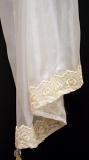 Ivory Silk Scarf Dupatta Stole w/ Lace Work